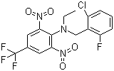 structure of CAS# 62924-70-3, Flumetralin;N-[(2-Chloro-6-fluorophenyl)methyl]-N-ethyl-2,6-dinitro-4-(trifluoromethyl)aniline; 2-Chloro-6-fluoro-N-(2,6-dinitro-4-(trifluoromethyl)phenyl)-N-ethylbenzenemethanamine