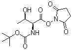 structure of CAS# 63076-44-8, N-[(1,1-Dimethylethoxy)carbonyl]-L-threonine 2,5-dioxo-1-pyrrolidinyl ester
