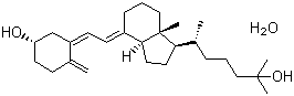 结构式 CAS# 63283-36-3, 骨化二醇; 25-羟维生素 D3 一水合物; (5Z,7E)-9,10-开环胆甾-5,7,10(19)-三烯-3b,25-二醇一水合物