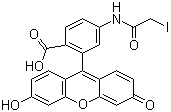 结构式 CAS# 63368-54-7, 4(5)-碘乙酰氨基荧光素