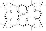 structure of CAS# 63370-90-1, Tetrakis(dipivaloylmethanato)hafnium;Tetrakis(2,2,6,6-tetramethylheptane-3,5-dionato)hafnium; Tetrakis(2,2,6,6-tetramethyl-3,5-heptanedionato-O,O')hafnium