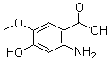 结构式 CAS# 63407-32-9, 2-氨基-4-羟基-5-甲氧基苯甲酸