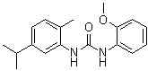 结构式 CAS# 6341-37-3, N-(2-甲氧基苯基)-N'-[2-甲基-5-(1-甲基乙基)苯基]脲