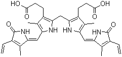 structure of CAS# 635-65-4, Bilirubin;2,17-Diethenyl-1,10,19,22,23,24-hexahydro-3,7,13,18-tetramethyl-1,19-dioxo-21H-biline-8,12-dipropanoic acid