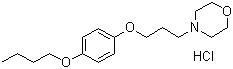 structure of CAS# 637-58-1, Pramoxine hydrochloride;4-n-Butoxyphenyl gamma-morpholinopropyl ether hydrochloride