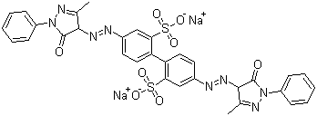 structure of CAS# 6375-55-9, Acid Yellow 42;C.I. 22910; Disodium 4,4'-bis[(4,5-dihydro-3-methyl-5-oxo-1-phenyl-1H-pyrazol-4-yl)azo]-[1,1'-biphenyl]-2,2'-disulfonate