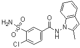structure of CAS# 63968-75-2, Dehydroindapamide;4-Chloro-3-sulfamoyl-N-(2-methyl-1H-indol-1-yl)benzamide