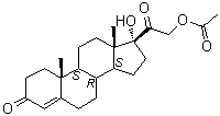 结构式 CAS# 640-87-9, 17-羟基-21-乙酰氧基孕酮