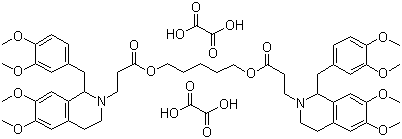 structure of CAS# 64228-78-0, Atracurium oxalate;Pentamethylene bis[1-(3,4-dimethoxybenzyl)-3,4-dihydro-6,7-dimethoxy-1H-isoquinoline-2-propionate] dioxalate