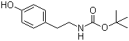 结构式 CAS# 64318-28-1, N-Boc-酪胺; [2-(4-羟基苯基)乙基]氨基甲酸叔丁酯