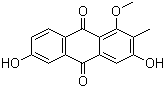 结构式 CAS# 644967-44-2, 乳癖蒽醌; 2-甲基-3,6-二羟基-1-甲氧基-9,10-蒽醌