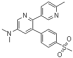 结构式 CAS# 646459-39-4, N,N,6'-三甲基-3-[4-(甲基磺酰基)苯基]-[2,3'-联吡啶]-5-胺
