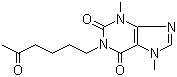 structure of CAS# 6493-05-6, Pentoxifylline;3,7-Dimethyl-1-(5-oxohexyl)purine-2,6-dione; 3,9-Dimethyl-1-(5-oxohexyl)-2,3,6,9-tetrahydro-1H-purine-2,6-dione