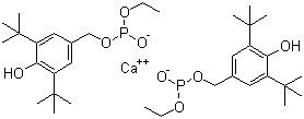 structure of CAS# 65140-91-2, Calcium bis[monoethyl(3,5-di-tert-butyl-4-hydroxylbenzyl)phosphonate];Antioxidant 1425