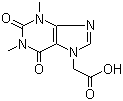 结构式 CAS# 652-37-9, 茶碱乙酸; 茶碱-7-乙酸; 2-(1,3-二甲基-2,6-二氧代-2,3,6,7-四氢-1H-嘌呤-7-基)乙酸
