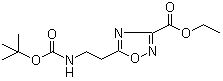 structure of CAS# 652158-82-2, 5-[2-[[(1,1-Dimethylethoxy)carbonyl]amino]ethyl]-1,2,4-oxadiazole-3-carboxylic acid ethyl ester