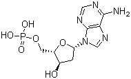 2'-Deoxyadenosine 5'-phosphate molecular structure (CAS 653-63-4)