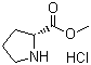 structure of CAS# 65365-28-8, Methyl pyrrolidine-2-carboxylate hydrochloride;D-Proline methyl ester hydrochloride; Pyrrolidine-2-carboxylic acid methyl ester hydrochloride
