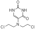 结构式 CAS# 66-75-1, 5-[双(2-氯乙基)氨基]-2,4(1H,3H)-嘧啶二酮