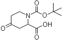 structure of CAS# 661458-35-1, 4-Oxo-1,2-piperidinedicarboxylic acid 1-(1,1-dimethylethyl) ester