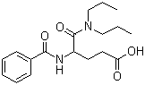 结构式 CAS# 6620-60-6, 丙谷胺; 二丙谷酰胺; (+/-)-5-二丙基氨基-4-苯甲酰氨基-5-氧代戊酸