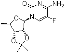 structure of CAS# 66335-37-3, 5'-Deoxy-5-fluoro-2',3'-O-isopropylidene-D-cytidine