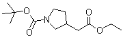 structure of CAS# 664364-29-8, 1-[(1,1-Dimethylethoxy)carbonyl]-3-pyrrolidineacetic acid ethyl ester