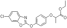 structure of CAS# 66441-23-4, Fenoxaprop-ethyl;Ethyl 2-[4-[(6-chlorobenzoxazol-2-yl)oxy]phenoxy]propionate