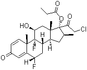 structure of CAS# 66852-54-8, Halobetasol propionate;Ulobetasol propionate; 21-Chloro-6alpha,9-difluoro-11beta,17-dihydroxy-16beta-methylpregna-1,4-diene-3,20-dione 17-propionate