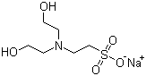 structure of CAS# 66992-27-6, N,N-Bis(2-hydroxyethyl)-2-aminoethanesulfonic acid sodium salt;BES sodium salt
