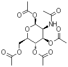 结构式 CAS# 6730-10-5, 1,3,4,6-四-O-乙酰基-2-乙酰氨基-2-脱氧-beta-D-吡喃甘露糖