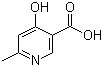 结构式 CAS# 67367-33-3, 4-羟基-6-甲基烟酸; 6-甲基-4-羟基-3-吡啶甲酸