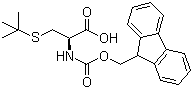 结构式 CAS# 67436-13-9, Fmoc-S-叔丁基-L-半胱氨酸; N-(9-芴甲氧羰基)-S-叔丁基-L-半胱氨酸
