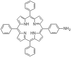 structure of CAS# 67605-64-5, 4-(10,15,20-Triphenylporphyrin-5-yl)phenylamine;5-(4-Aminophenyl)-10,15,20-triphenyl-21H,23H-porphine; 4-(10,15,20-Triphenyl-21H,23H-porphin-5-yl)benzenamine