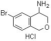 结构式 CAS# 676134-73-9, 6-溴-3,4-二氢-1H-2-苯并吡喃-4-胺盐酸盐