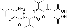 N-[(2S,3R)-3-Amino-2-hydroxy-5-methyl-1-oxohexyl]-L-valyl-L-valyl-L-aspartic acid molecular structure (CAS 67655-94-1)