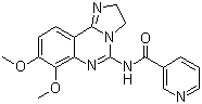 structure of CAS# 677338-12-4, PIK 90;N-(2,3-Dihydro-7,8-dimethoxyimidazo[1,2-c]quinazolin-5-yl)-3-pyridinecarboxamide
