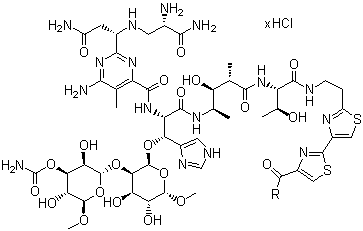 结构式 CAS# 67763-87-5, 盐酸博来霉素