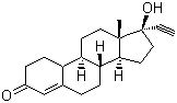 structure of CAS# 68-22-4, Norethindrone;19-Norethisterone; 17a-Ethynyl-19-nortestosterone; 17-Hydroxy-19-nor-17a-pregn-4-en-20-yn-3-one