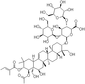 结构式 CAS# 6805-41-0, 七叶皂素; 七叶皂苷; 七叶皂甙