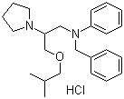 结构式 CAS# 68099-86-5, 盐酸苄普地尔; 1-异丁氧基-2-吡咯烷基-3-(N-苄基苯胺基)丙烷盐酸盐