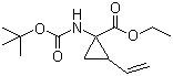 结构式 CAS# 681807-59-0, 1-叔丁氧羰基氨基-2-乙烯基环丙烷甲酸乙酯