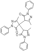 结构式 CAS# 68195-63-1, 5,5',5''-三甲基-2,2',2''-三苯基-[4,4':4',4''-三联-4H-吡唑]-3,3',3''(2H,2'H,2''H)-三酮