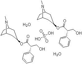 结构式 CAS# 6835-16-1, 硫酸莨菪碱水合物; 莨菪碱硫酸盐水合物