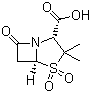 结构式 CAS# 68373-14-8, 舒巴坦酸; (2S-cis)-3,3-二甲基-7-氧代-4-硫代-1-氮杂双环[3,2,0]庚烷-2-羧酸-4,4-二氧化物