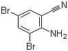 structure of CAS# 68385-95-5, 2-Amino-3,5-dibromobenzonitrile
