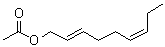structure of CAS# 68555-65-7, (2E,6Z)-2,6-Nonadien-1-ol 1-acetate;2(E),6(Z)-Nonadienyl acetate; (2E,6Z)-2,6-Nonadien-1-ol acetate