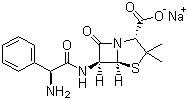Ampicillin sodium molecular structure (CAS 69-52-3)