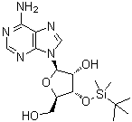 结构式 CAS# 69504-14-9, 3'-O-叔丁基二甲基硅烷基腺苷