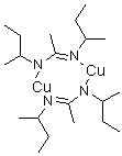 结构式 CAS# 695188-31-9, 二[mu-[N,N'-二(1-甲基丙基)乙脒]]二铜